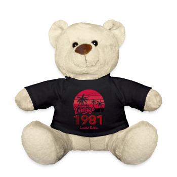 Vintage Year 1981 Limited Edition Red - Teddy Bear - black - Front