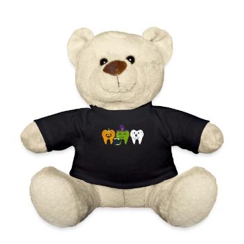 Teeth Ghost Pumpkin Witch Cute Dentist - Teddy Bear - black - Front