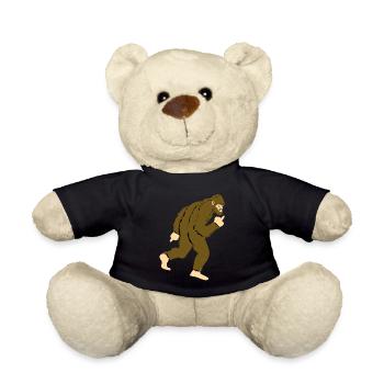 Bigfoot shows middle finger - Teddy Bear - black - Front