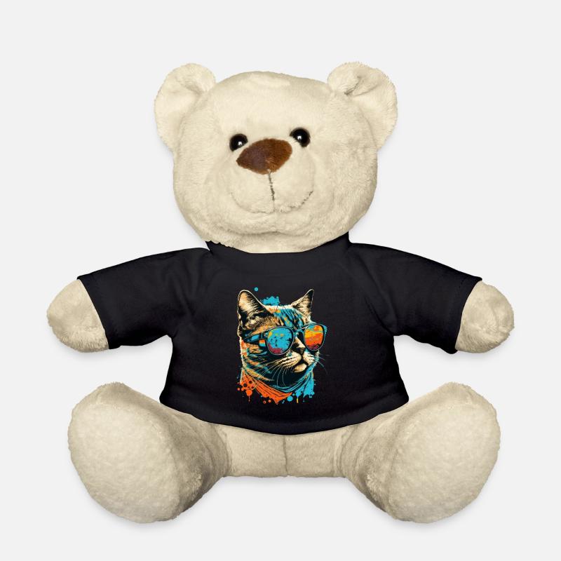 Katze mit Sonnenbrille - Teddy - Schwarz