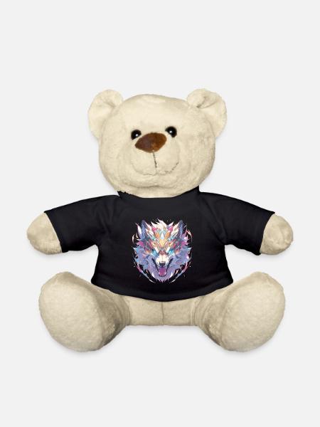 Loup Loups Animal Animaux Animaux Tête de Loup - Nounours - noir
