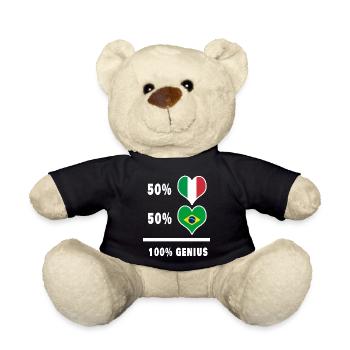 Drapeaux 100% fantastiques du Brésil et de l’Italie - Nounours - noir - Devant