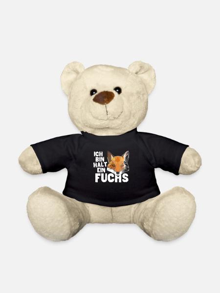 Ich bin halt ein Fuchs Low Poly - Teddy - Schwarz