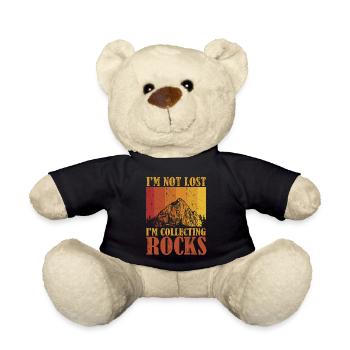 Ich bin nicht verloren Ich sammle Steine Lustige Geologie - Teddy - Schwarz - Vorne
