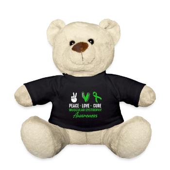 Peace, Love, Healing, Muscular Dystrophy, Consciousness - Teddy Bear - black - Front
