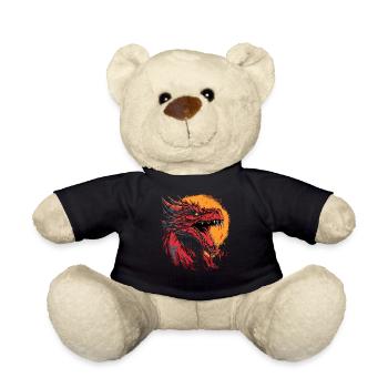 Drache mystisch Lindwurm Monster Ungeheuer Biest - Teddy - Schwarz - Vorne