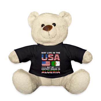 Usa flag America Algeria flag Algerian - Teddy Bear - black - Front