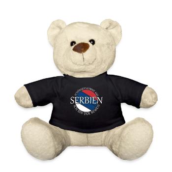 serbische Flagge Serbien Serbe - Teddy - Schwarz - Vorne