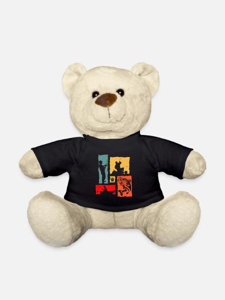 Fisherman Retro Boat Fishing Fish Fishing Rod - Teddy - Schwarz