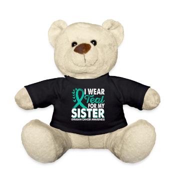Wear teal for the month for enlightenment - Teddy Bear - black - Front