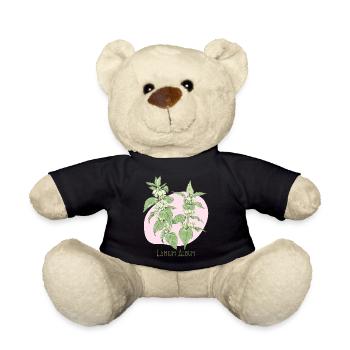 Hellweiße botanische Zeichnung - Teddy - Schwarz - Vorne