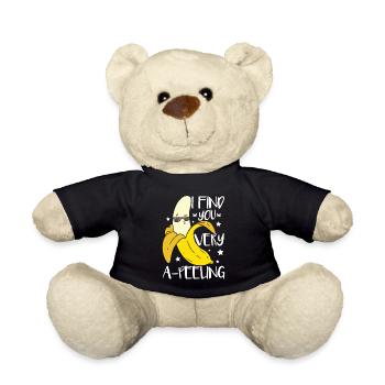 Funny Banana Fruit Lover - Teddy Bear - black - Front