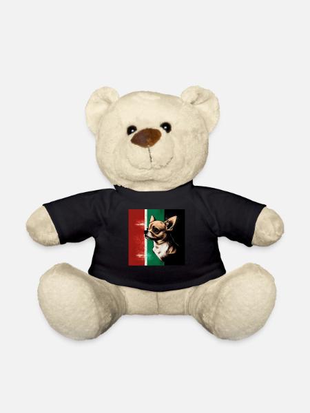 Chihuahua - Italy Flag Italian Funny Dog Souvenir - Teddy Bear - black