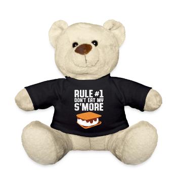 Rule Number 1 Don't Eat My Smores Funny Camping Ca - Teddy Bear - black - Front