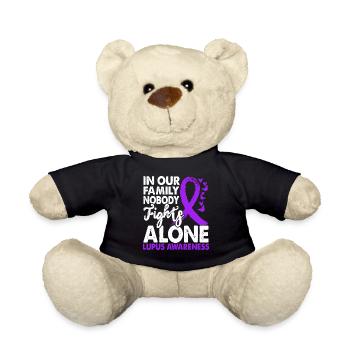 No One Fights Alone Lupus Awareness Month Purple - Teddy Bear - black - Front
