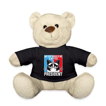 Meine Katze Wäre Ein Besserer Präsident - Teddy - Schwarz - Vorne