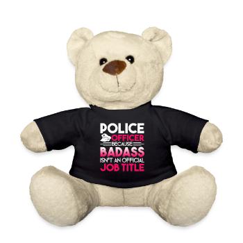 Police Officer Police Officer Job Title - Teddy Bear - black - Front