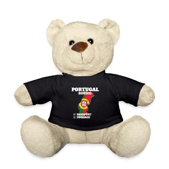 Portugal Bound Country Travel Portuguese Flag - Teddy - Schwarz - Vorne
