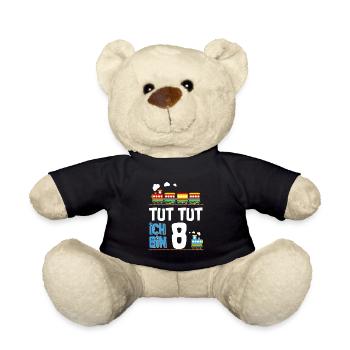 8. Geburtstag Tut Tut Eisenbahn - Teddy - Schwarz - Vorne