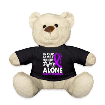 "No one fights alone" month to raise awareness about - Teddy Bear - black - Front