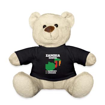 Voyage à la campagne à destination de la Zambie Drapeau zambien Vacances - Nounours - noir - Devant