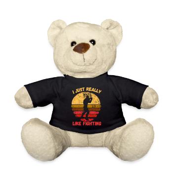 I Just Really Like Fighting - Teddy Bear - black - Front