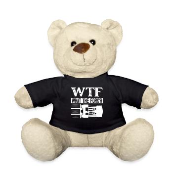 WTF What The Fork!? Forklift Forklifter Operator - Teddy - Schwarz - Vorne