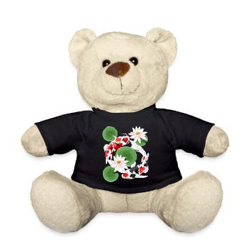 Koi in the lily pond - Teddy Bear - black - Front