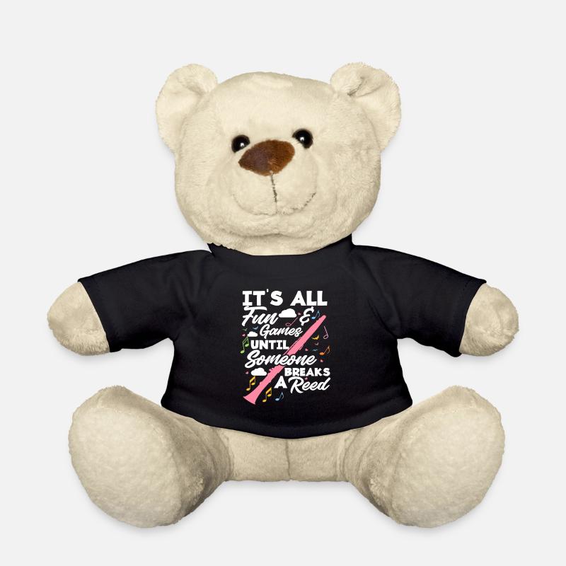 Lustiges Klarinette Klarinettenspieler Geschenk - Teddy - Schwarz