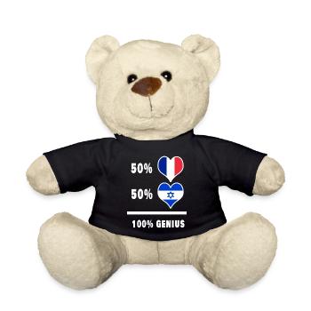 Israël et la France 100% génial Drapeaux Design - Nounours - noir - Devant