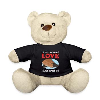 Platypus Platypus Platypus Gift - Teddy Bear - black - Front