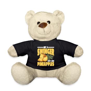 Pas un échangiste, tout comme les ananas - Nounours - noir - Devant