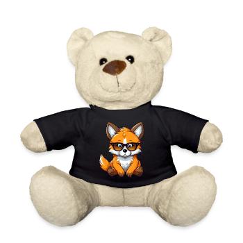 Renard roux kawaii cool avec des lunettes de soleil - Nounours - noir - Devant