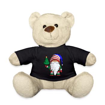 Père Noël Gnome USA Drapeau Joyeux Noël - Nounours - noir - Devant