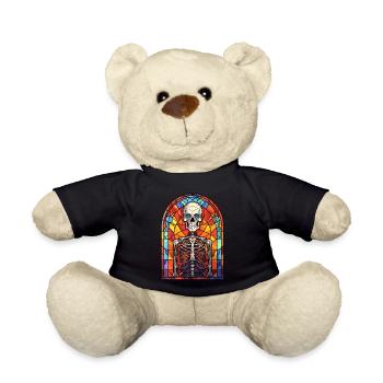 Halloween Stained Glass Stained Glass - Teddy Bear - black - Front