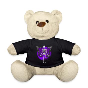 Skeleton Butterfly Gothic Fairycore Cottagecore - Teddy Bear - black - Front