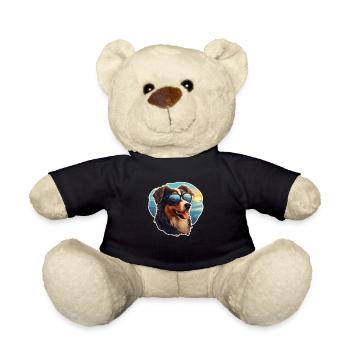 Dog with sunglasses - Teddy Bear - black - Front