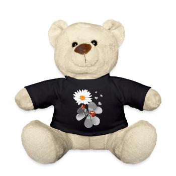 Clover with ladybug - Teddy Bear - black - Front