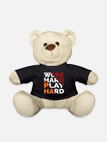 Arbeite hart, spiele hart - Teddy - Schwarz