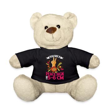 You See A Peace Sign, I See 5-6 Cm - Teddy Bear - black - Front