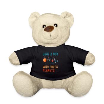 Just A Boy Who Loves Planets Solar System - Teddy Bear - black - Front