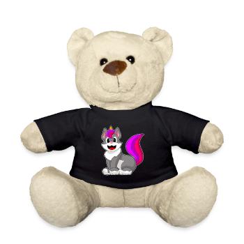Katze Einhorn - Teddy - Schwarz - Vorne