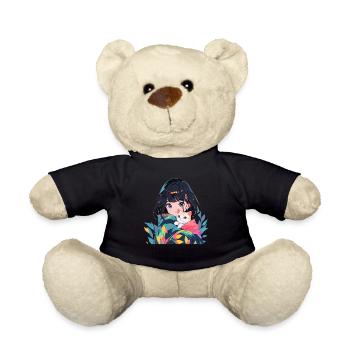 Anime and Cats Kawaii Mädchen Anime - Teddy - Schwarz - Vorne