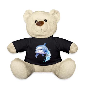 Blue Dolphin - Teddy Bear - black - Front