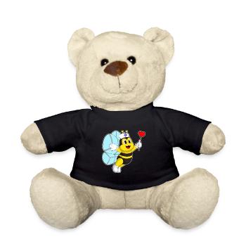 Biene Krankenschwester Herz - Teddy - Schwarz - Vorne
