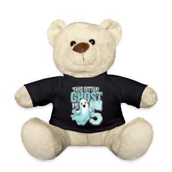 This little pest is 5 - five years - 5. - Teddy Bear - black - Front