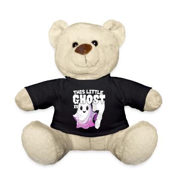 This little pest is 7 - seven years old - 7. - Teddy Bear - black - Front