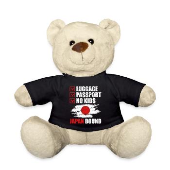 Luggage Passport No Kids Japan Bound Vacation Trip - Teddy Bear - black - Front