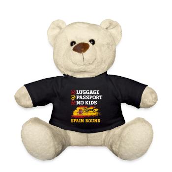 Luggage Passport No Kids Spain Bound Holiday Trip - Teddy Bear - black - Front
