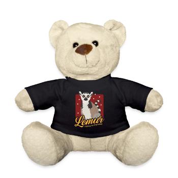 Lemur Ring-tailed lemur ringtail lemurs gift - Teddy Bear - black - Front
